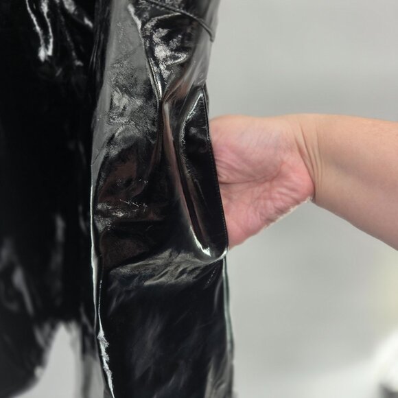 Social Collision Black Faux Leather Alt Goth Suspender Mini Skirt Small - Picture 8 of 10